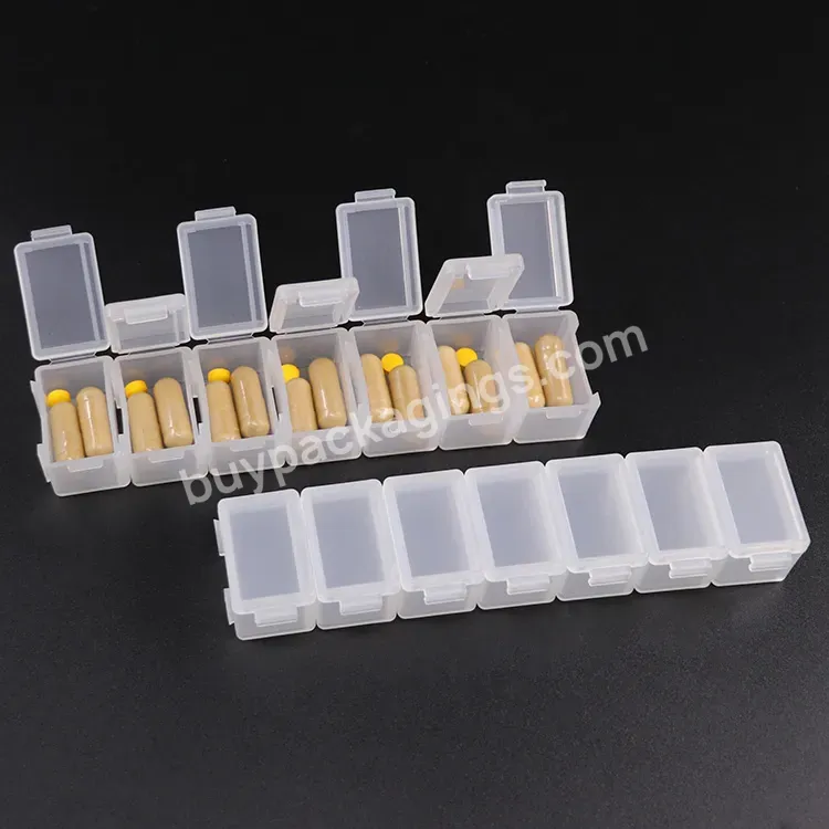 Clear Pp 7 Days Pill Box Compounding Medical Case Plastic Pill Storage Cases Travel Pill Box
