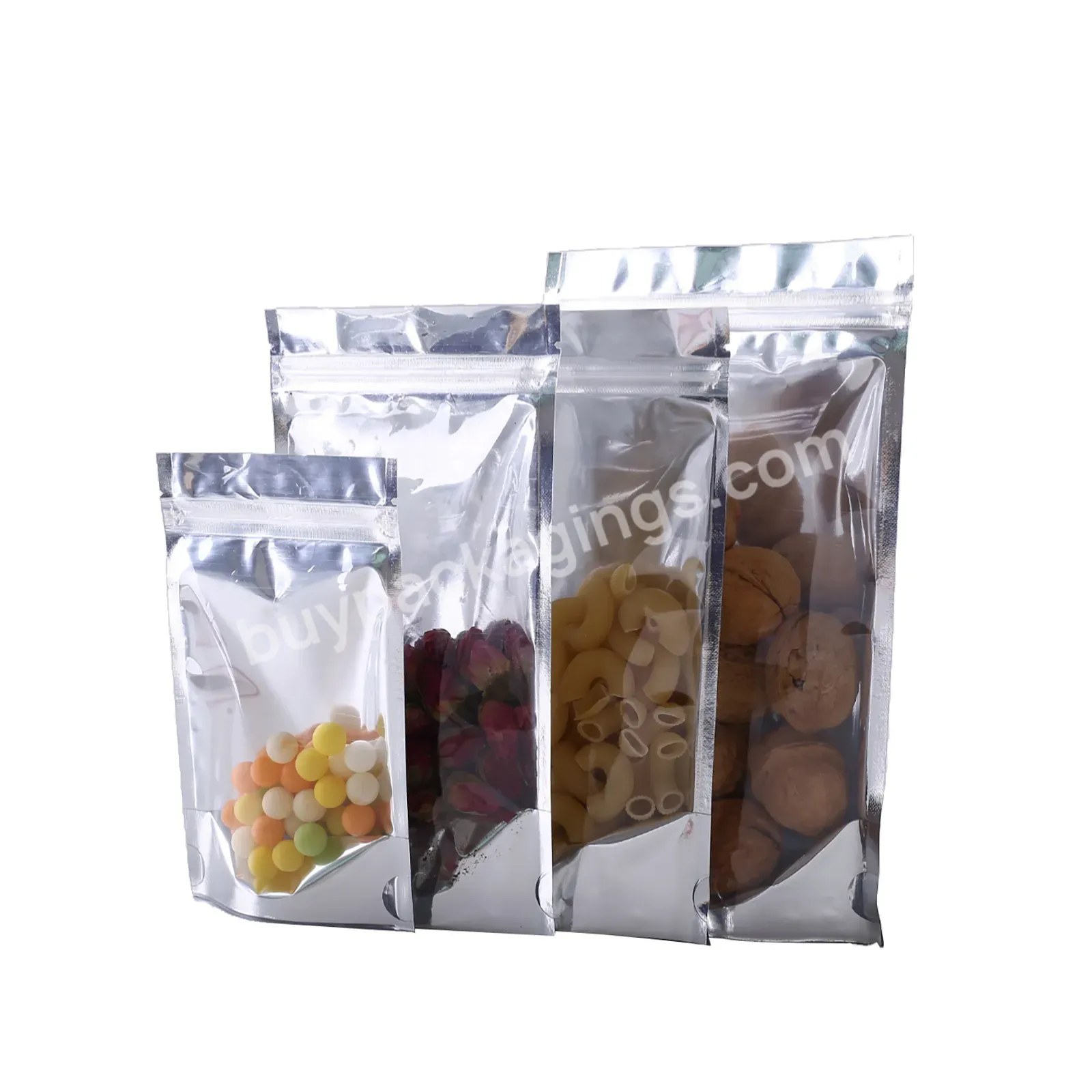 Clear Waterproof Food Grade Stand Up Food Packaging Pouch Zip Lock Seal Bags - Buy Metallic Zip Lock Bag.