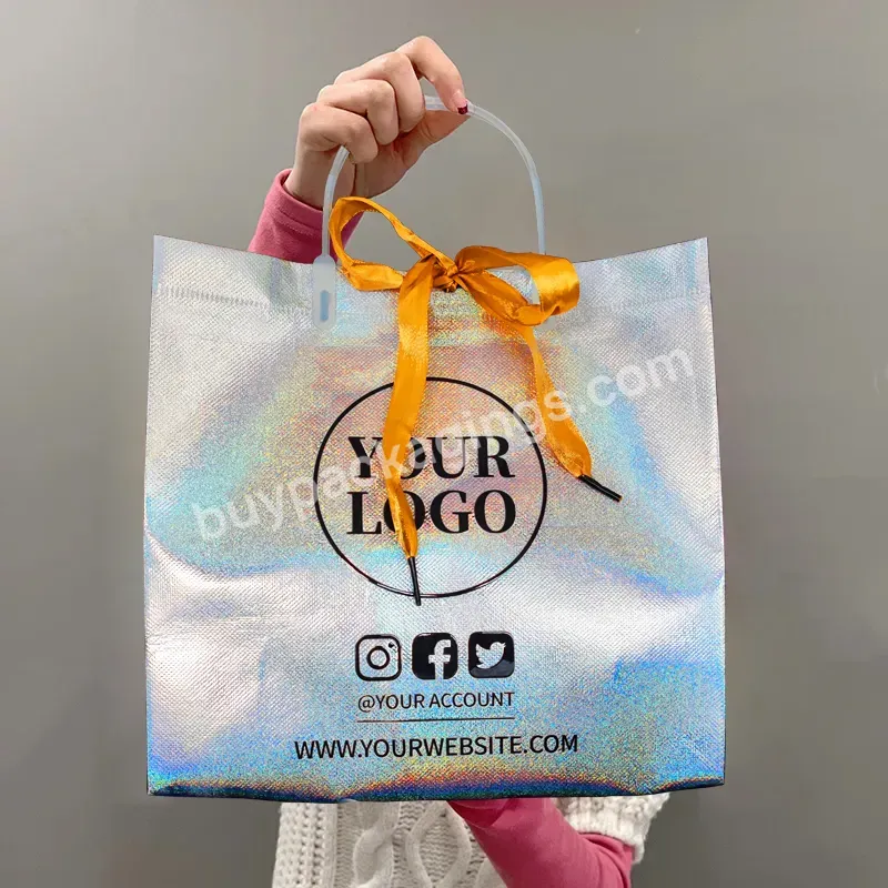 Clothing Non-woven Bag Clothes Shop Laser Gift Shopping Handbag Custom Packaging Wholesale
