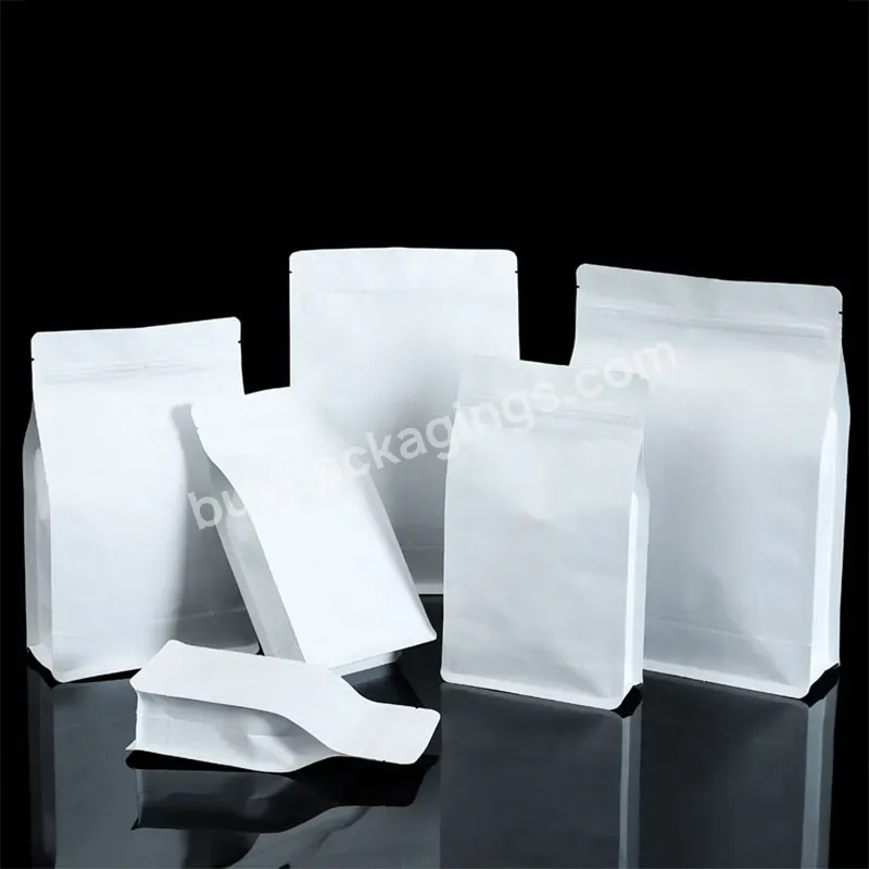 Coffee Packaging Paper Bags Aluminum Laminated Pocket Zipper Flat Bottom Box Pouch - Buy Flat Bottom Packaging Pouch,Flat Bottom Box Pouch,Paper Aluminum Bag.