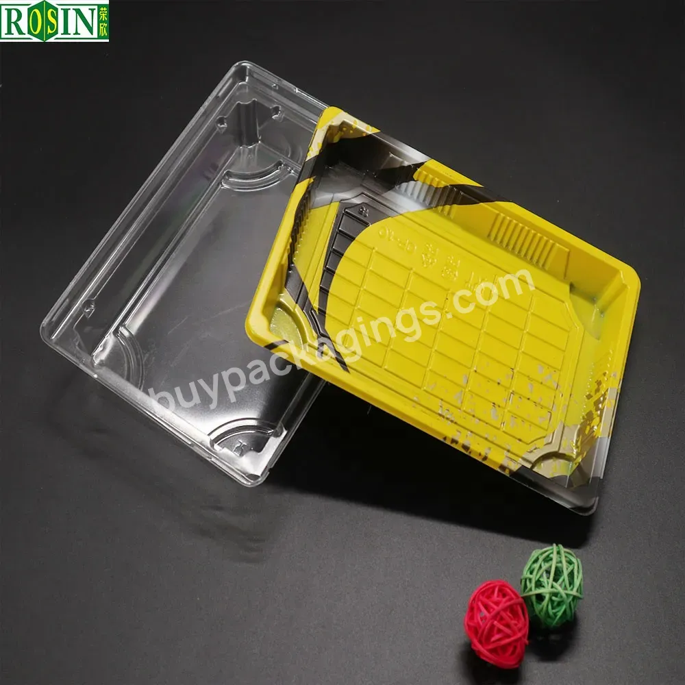 Color Printing Takeaway Disposable Round Square Pla Reusable Sushi Tray With Lid - Buy Reusable Sushi Tray With Lid,Pla Sushi Box,Disposable Round Square Sushi Tray With Lid.