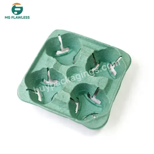 Colorful Durable Drink Cup Carrier Biodegradable Tea/coffee/milk Cup Holder Tray Paper Pulp Can Be Logo Customized - Buy Disposable Paper Cup,Disposable Paper Cup,Durable Drink Carrier For Hot Or Cold Drink 4 Cup Pulp Fiber Drink Carrier For 8-32 Oz