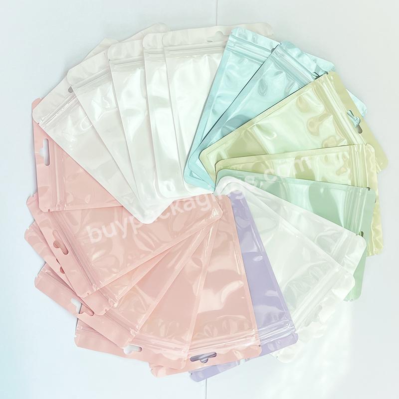Colorful Resealable Transparent Front Zip Lock Packaging Bag For Cosmetic Make Up Brush - Buy Cosmetic Make Up Brush Packaging Bag,Cosmetic Packaging Bag,Transparent Front Zip Lock Packaging Bag.