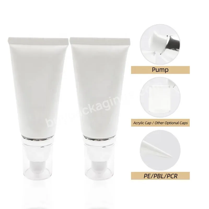 Competitive Price Empty White Airless 20ml Cosmetic Packaging Soft Tube Bottle Airless Pump Tube Sprayer - Buy White Tube Packaging,100ml White Tube,50ml Matte White Tube.
