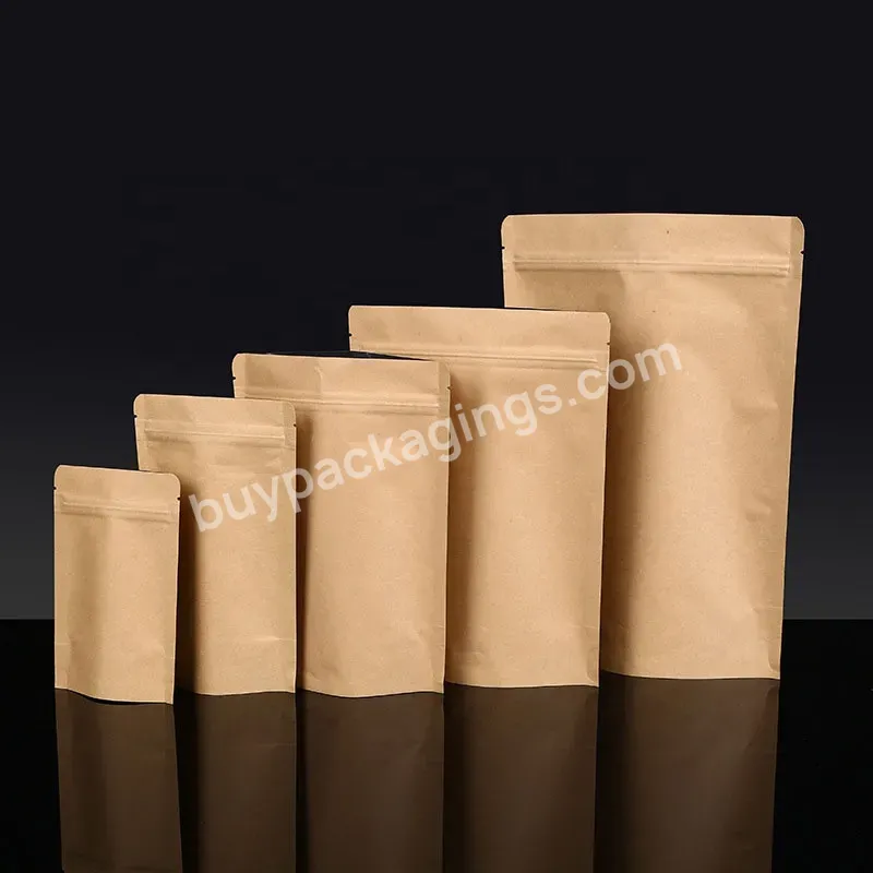 Competitive Price Stand Up Snack Food Packaging Brown Kraft Paper Bag Aluminum Foil Packaging Bag For Nuts Coffee - Buy Kraft Paper Bag For Nuts,Brown Kraft Paper Bags,Food Kraft Paper Bag.