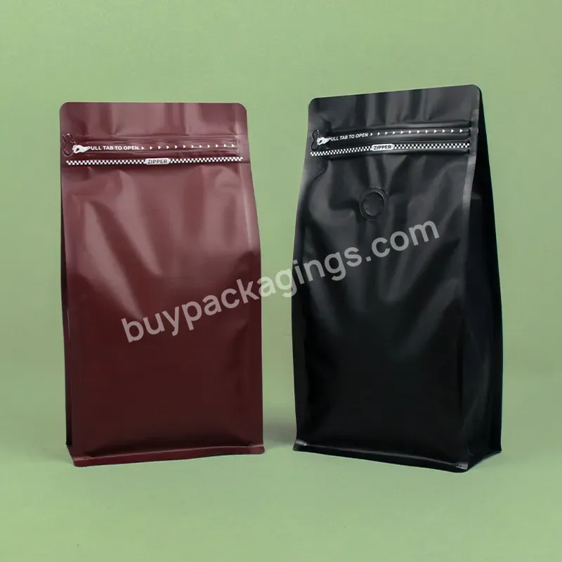 Compostable Biodegradable Coffee Bag With Valve And Zip Coffee Bean Bag Stand Up Bag - Buy Zipper Closure Coffee Bags,Stand Up Pouch Bag 8oz,250g Coffee Bean Packaging Bag With Valve.
