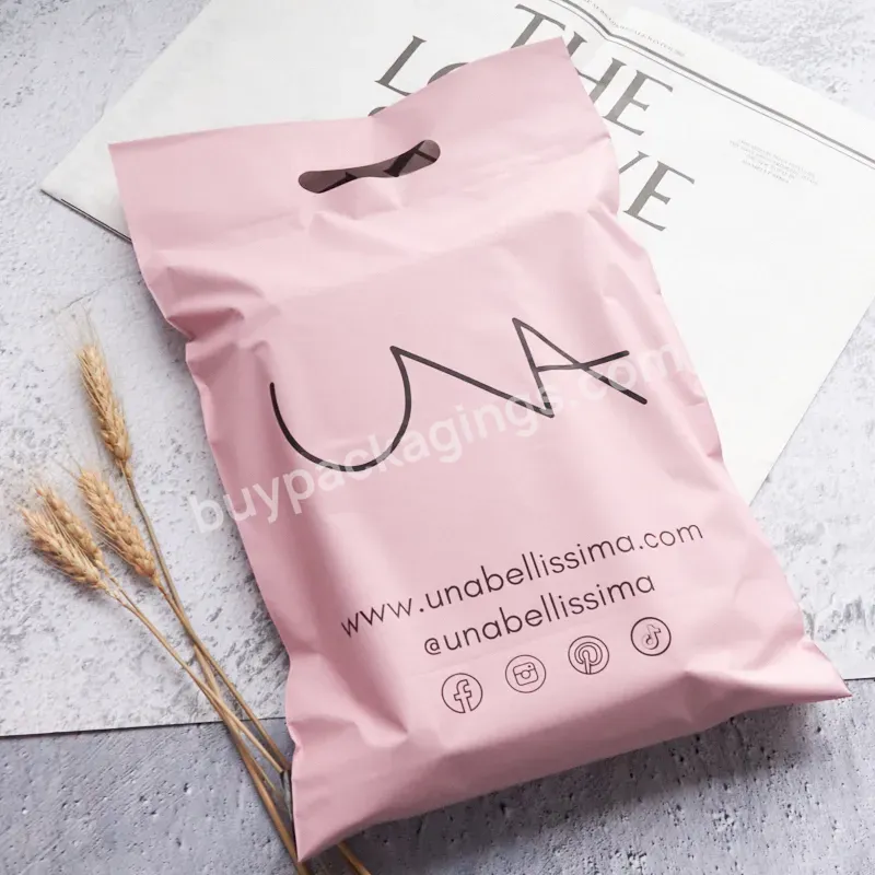 Compostable Customized Printing Logo Pink Mailing Poly Mailer Plastic Shipping Packaging Bags With Handle For Clothes - Buy Customized Clothes Mailing Bags With Handle,Pink Mailing Poly Mailer Plastic Bags,Compostable Shipping Packaging Bags.