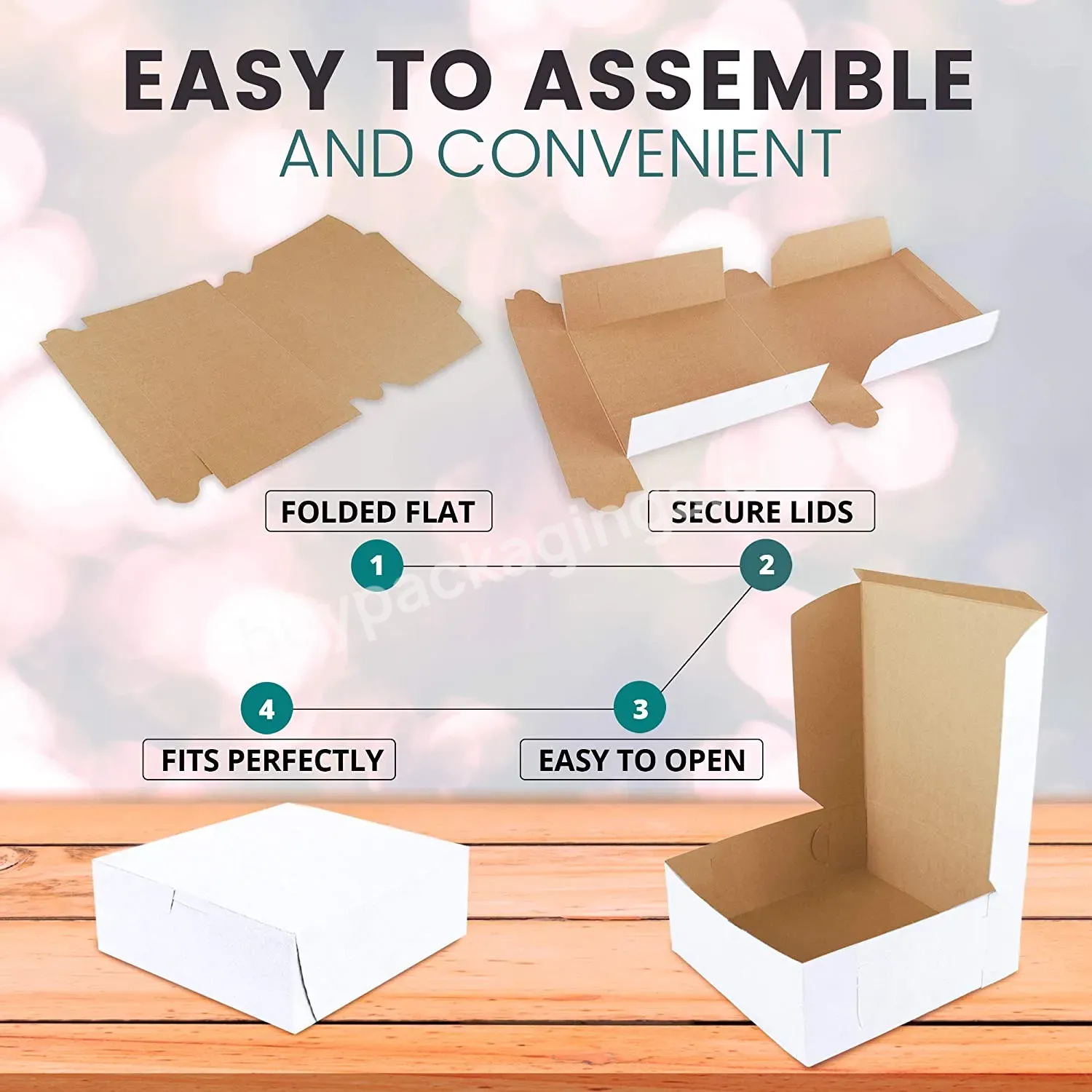 Compostable Kraft Paper Cardboard For Baked Goods Packaging Cake Food Carton Box - Buy Food Carton Box,Craft Box,Food Packaging.