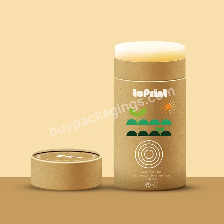 Compostable Oval Deodorant & Antiperspirant Push Up Packaging Refillable Natural Deodorant Container Kraft Paper Tube Box - Buy Refillable Deodorant,Kraft Tube Packaging,Paper Box.