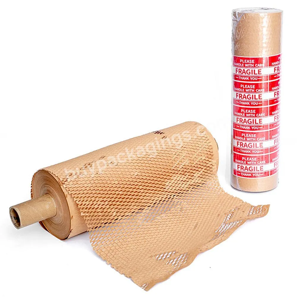 Compostable Recyclable Logistics Packaging Protective Wrap Gift Cushioning Honeycomb Kraft Paper