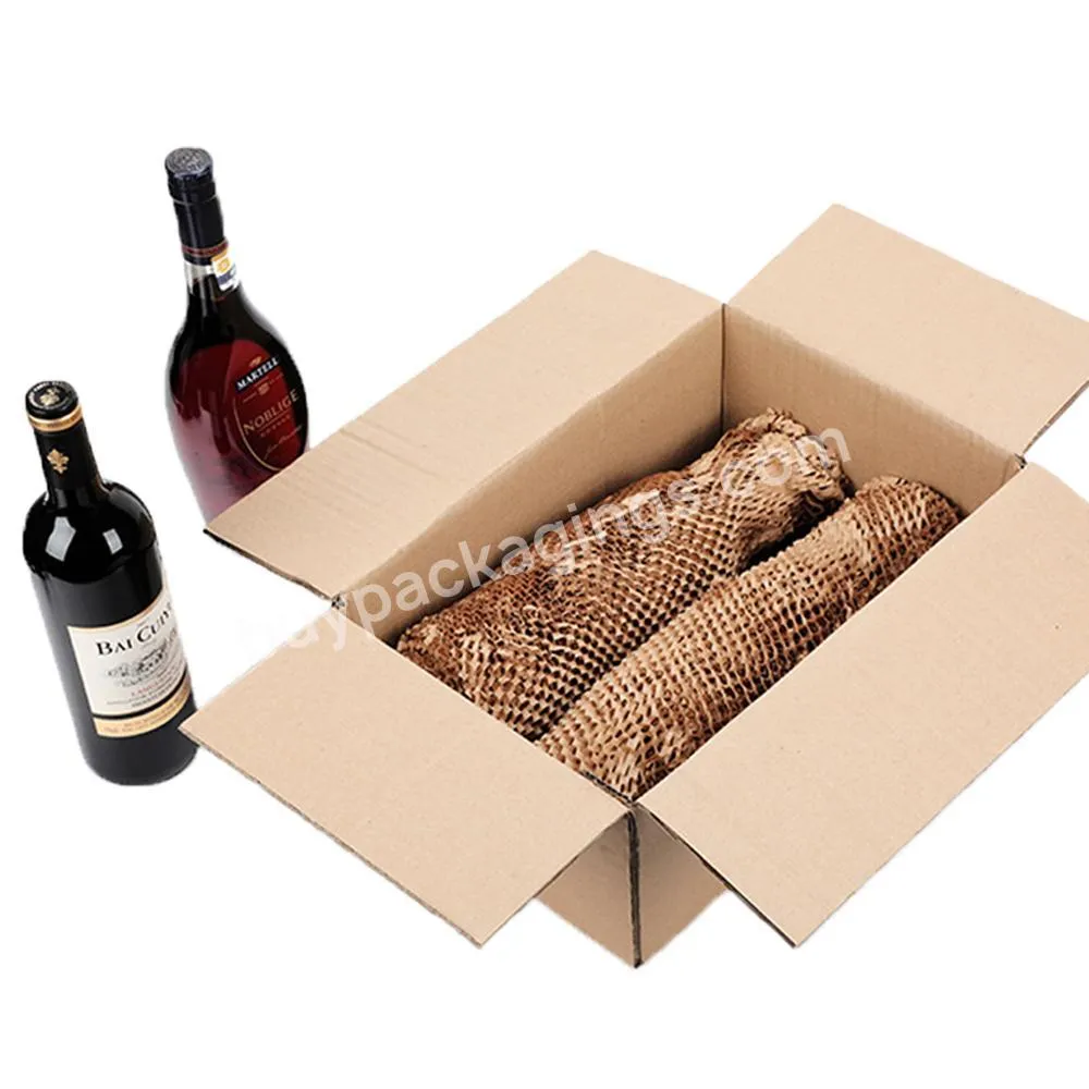 Compostable Recyclable Logistics Packaging Protective Wrap Gift Cushioning Honeycomb Kraft Paper