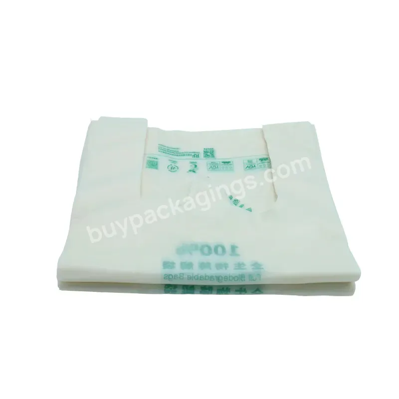 Corn Starch 100% Bio Compost Supermarket Grocery T-shirt Bags In Roll - Buy Supermarket Shopping Bags,Cornstarch T Shirt Bags,Eco Bag.