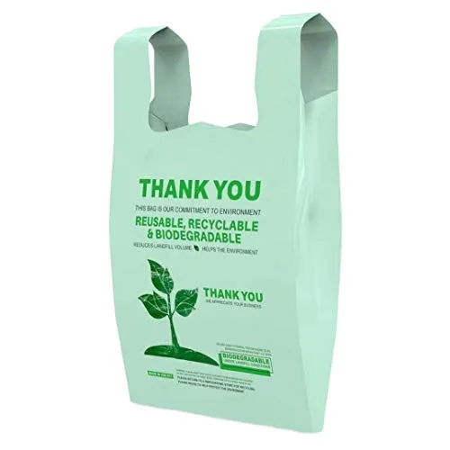 Cornstarch Bio Degradable Compostable PLA PBSA 100% Packaging T Shirt Tshirt Plastic Shopping Biodegradable T-Shirt Bag