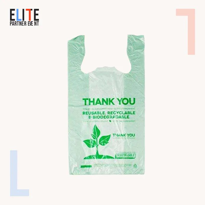 Cornstarch Bio Degradable Compostable PLA PBSA 100% Packaging T Shirt Tshirt Plastic Shopping Biodegradable T-Shirt Bag