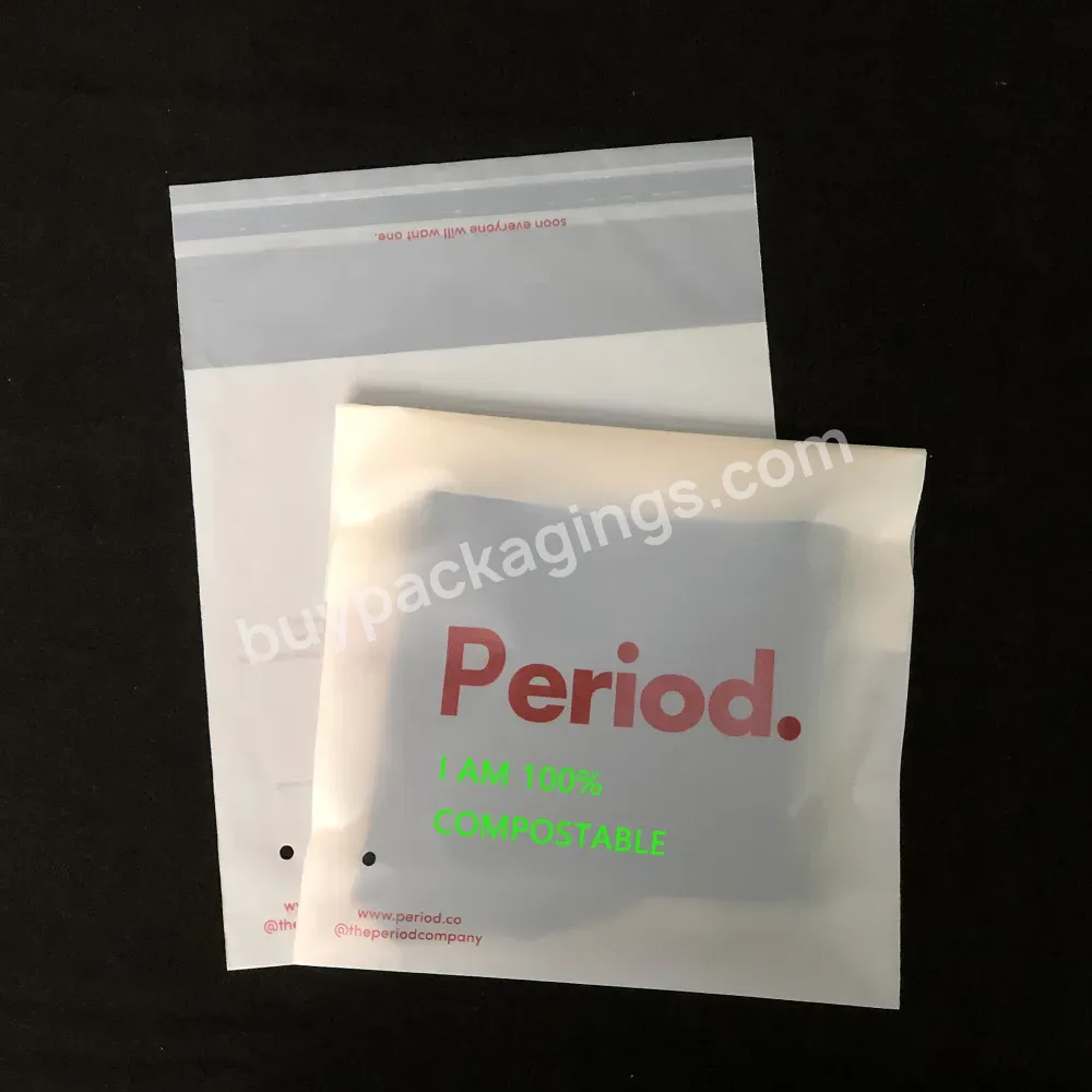 Cornstarch Compostable No Plastic Biodegradable Frosted Garments Clear Packaging Self Adhesive Bags
