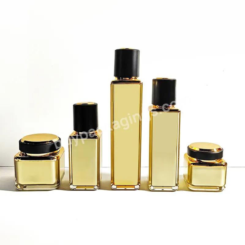 Cosmetic Beauty Product Containers Serum Bottle And Tube Suit Toner Gold Cream Container Facial Lotion Skin Care Packaging Set - Buy 30ml 50ml 80ml 100ml 30g 50g 1oz 2oz Acrylic Cosmetic Packaging Bottle,Empty Cream Jar Tube Packaging Cosmetics,Multi