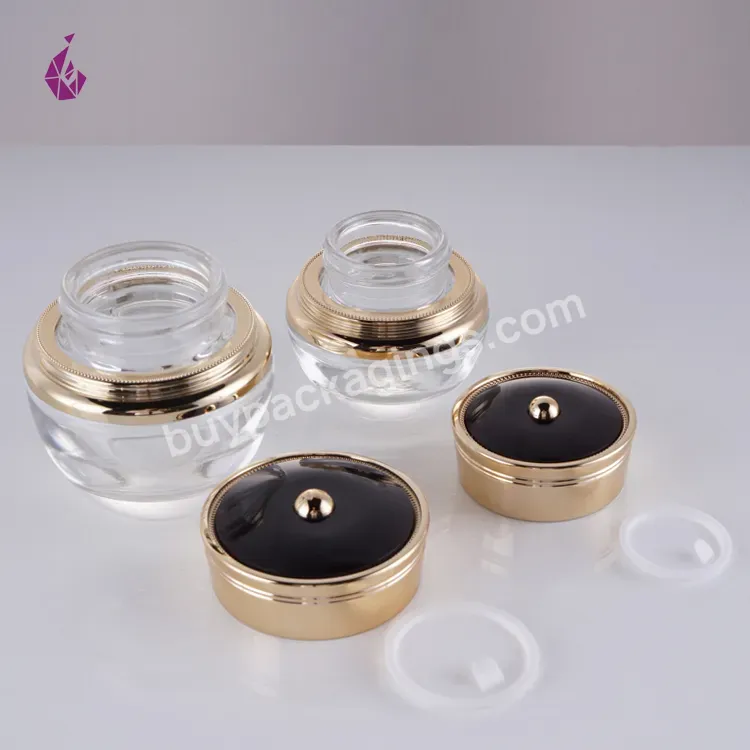 Cosmetic Cosmetic Jar Transparent Cream Elegant Empty Clear Container Glass Jar 50g - Buy 1 Oz Glass Jars,20ml Glass Jar,Glass Jar Aluminum Lid.