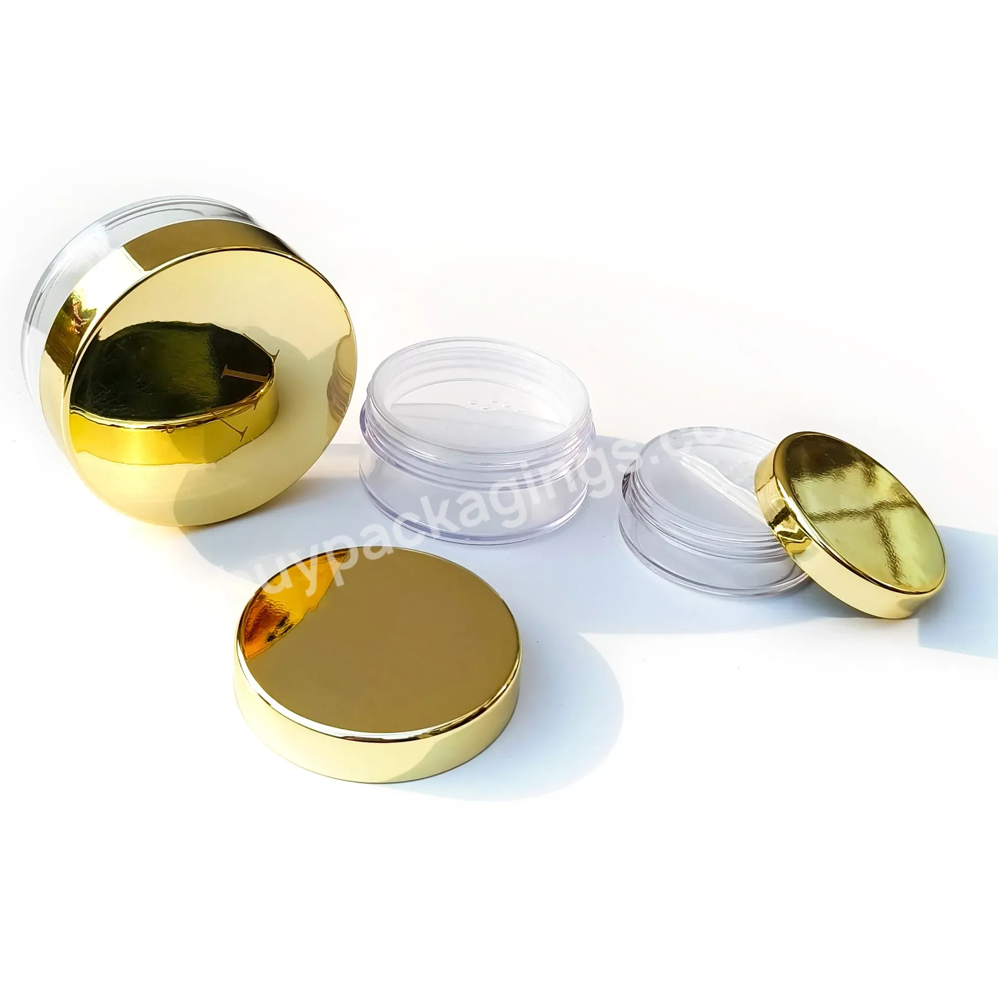 Cosmetic Empty Powder Packaging Container Case Box 10g Gold Cap Plastic Loose Powder Jar With Plastic Sifter - Buy Recycled Plastic Cosmetic Jars Loose Powder Jar Cosmetic Containers For Cream And Nail Glitter,Loose Highlighter Powder Loose Powder Hi