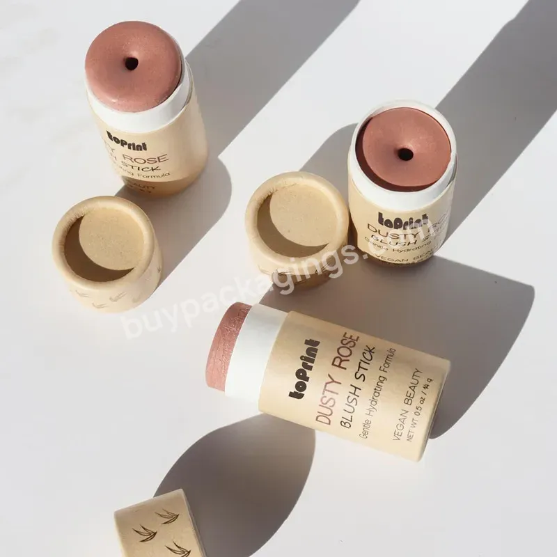 Cosmetic Lip Balm Tube Container Biodegradable Paper Tubes Packaging Blush Stick Cardboard Cylinder Packaging - Buy Biodegradable Cardboard Paper Tube,Cosmetic Tubes Packaging,Lip Balm Tube.
