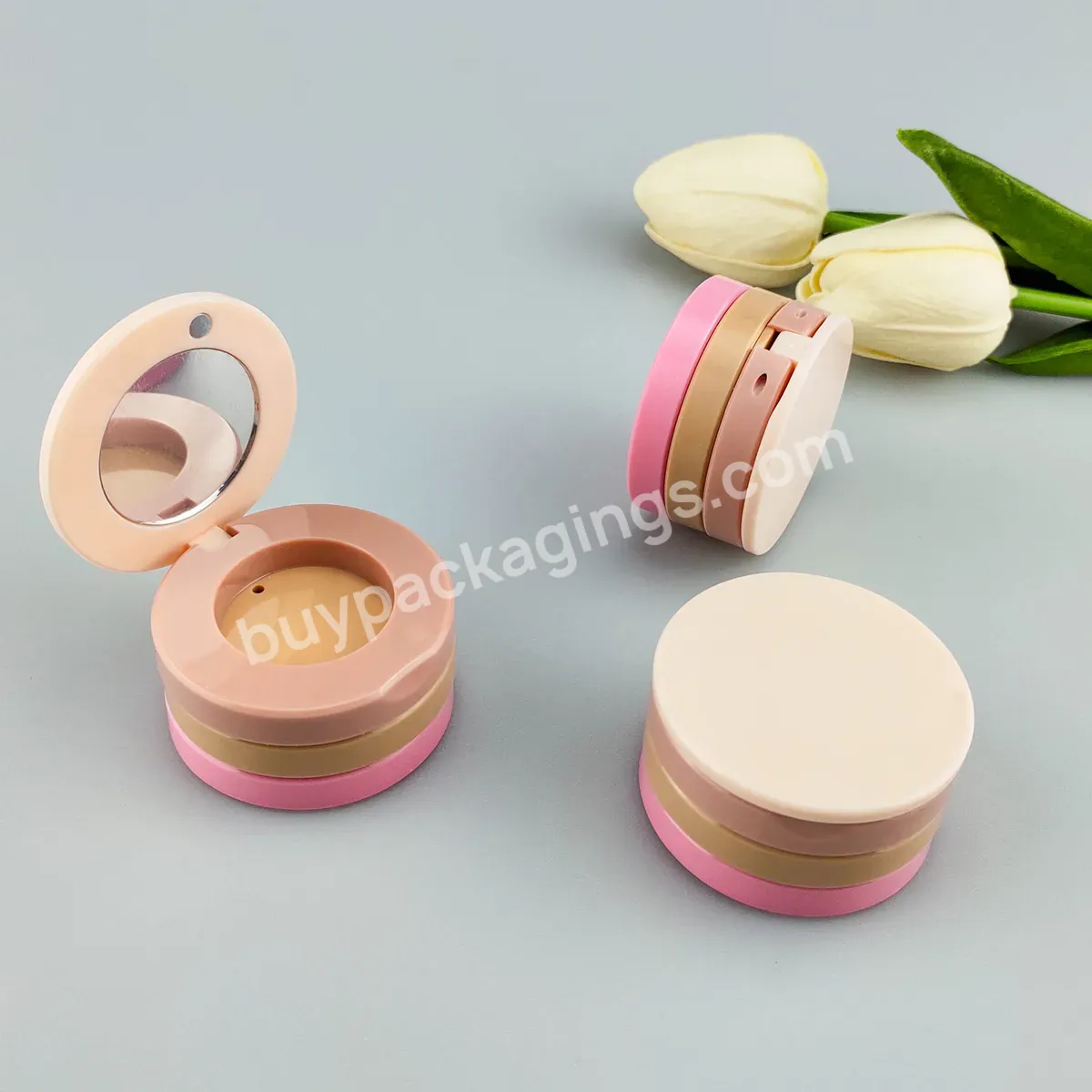 Cosmetic Package Supplier Empty Round Eyeshadow Palette Single Color Oval Transparent Glitter Blue Blusher Loose Powder Case - Buy Cosmetic Package Supplier Empty Round Eyeshadow Palette Single Color,Custom Oval Transparent Glitter Blue Blusher Loose