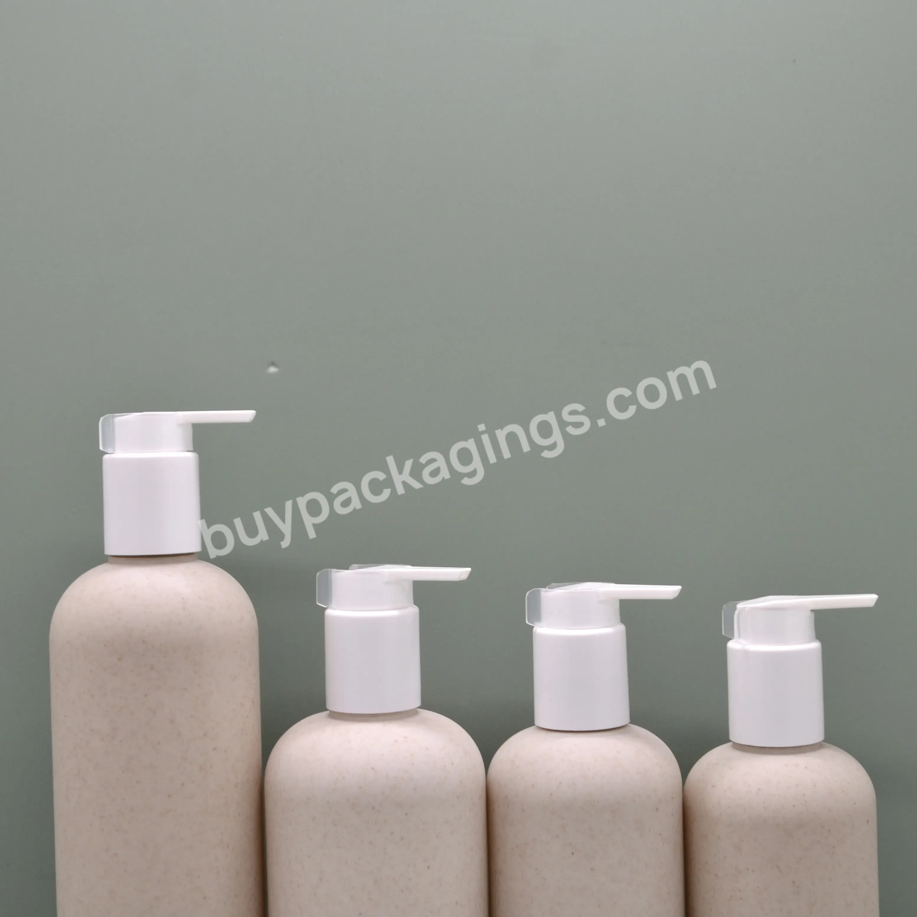 Cosmetic Packaging 250ml 300ml 400ml Wheat Straw Biodegradable Shampoo Pe Plastic Pump Bottle With Lotion Dispenser - Buy Wheat Straw Plastic Round Shampoo Bottle,Eco-friendly Biodegradable 250ml 300ml 400ml Wheat Straw Plastic Pump Bottle For Hair C