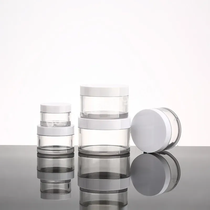 Cosmetic Packaging 30ml 50ml 100ml 150ml 200ml 250ml Transparent Pet Plastic Cosmetic Cream Jar With White White Lid