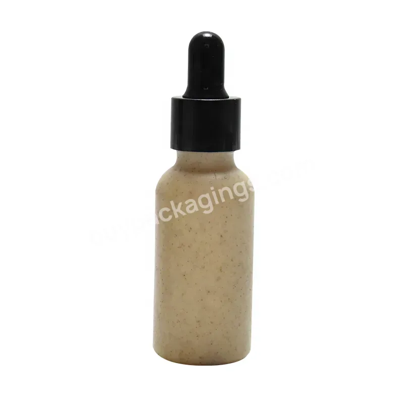 Cosmetic Packaging 30ml Wheat Straw Recyclable Essence Dropper Plastic Pump Bottle With Black Cap - Buy 30ml Wheat Straw Bottle,Recyclable Essence Dropper Bottle,Plastic Pump Bottle With Black Cap.