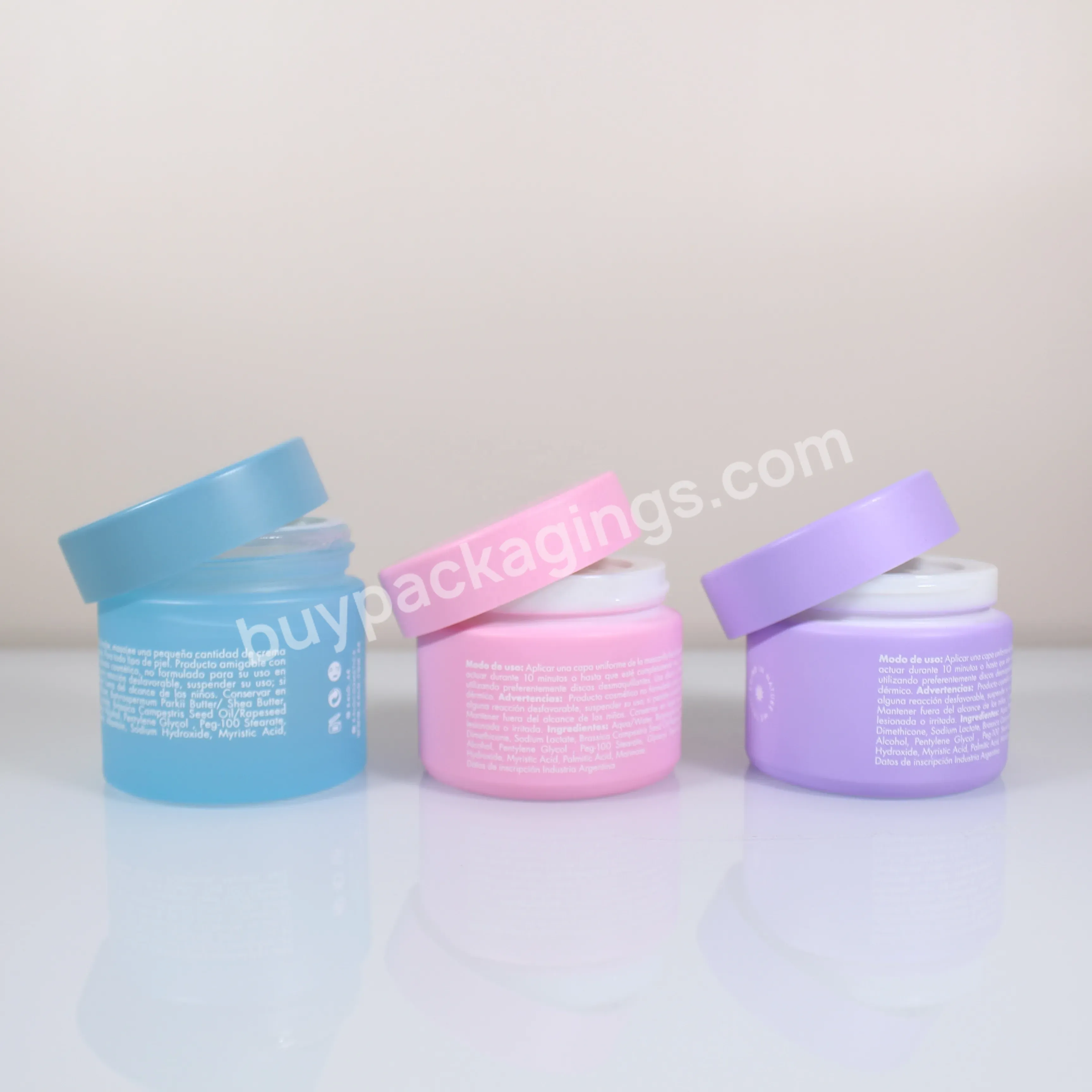 Cosmetic Packaging Cream 15g 20g 50g 1ounce 100g Colored Frosted Matte White Pink Blue Body Butter Glass Cosmetic Jars - Buy Technology Good Price Glass Jar Cosmetics Cream,Container With Cap Cream And Body Scrub Butter Glass Jar,Custom 100g 200g Gla