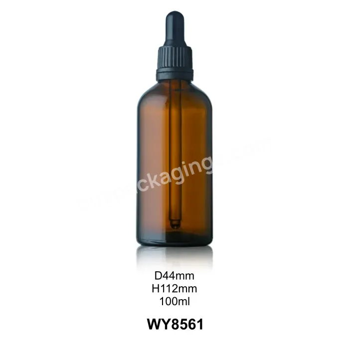 Cosmetic Packaging Fancy Essential Oil 100ml Round Amber Glass Dropper Bottles - Buy Glass Oil Bottle,Glass Oil Bottle For Personal Care,Glass Oil Dropper Bottle For Personal Care.