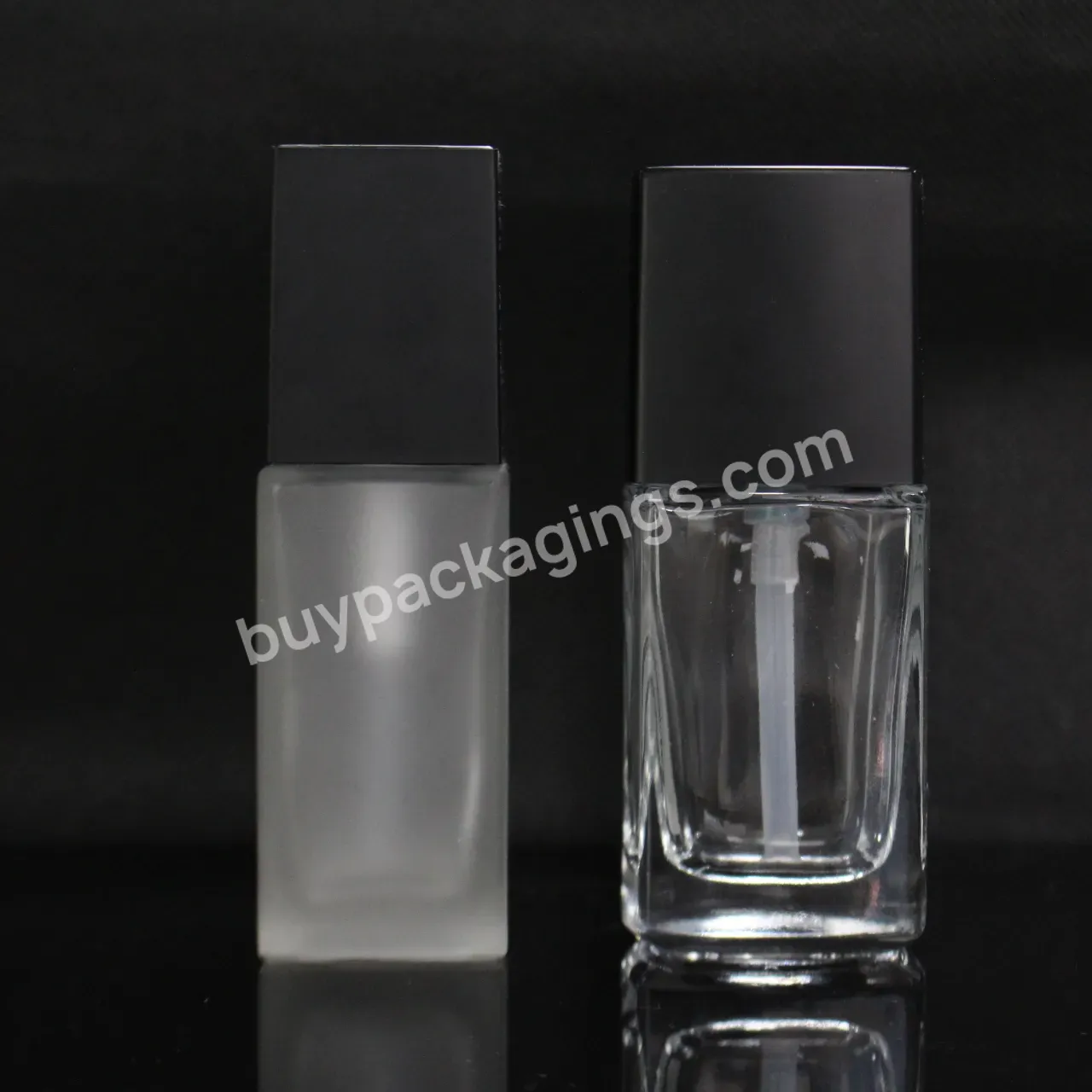 Cosmetic Packaging Frosted Square Foundation Bottle Glass Lotion Bottle With Pump Lid Envases Cosmeticos - Buy Envases Cosmeticos,Glass Foundation Bottle 30 Ml,Cosmetic Lotion Bottle Glass.