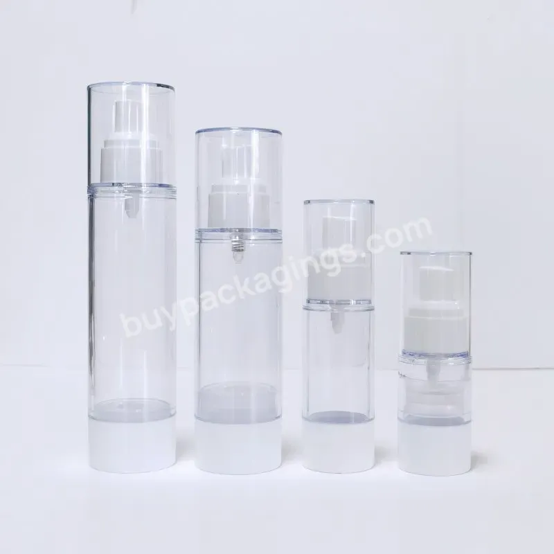 Cosmetic Packaging Plastic Spray Bottle 15ml 30ml 50ml 80ml 100ml Vacuum Clear Airless Pump Bottle