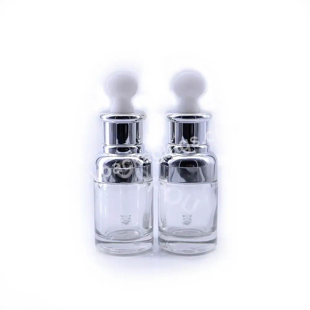 Cosmetic Perfume Oil Bottle 30ml 50ml High Quality Perfume Glass Bottle With Pipette And Silver Cap - Buy High Quality Perfume Glass Bottle,Glass Bottle With Pippette,Cosmetic Glass Bottle.