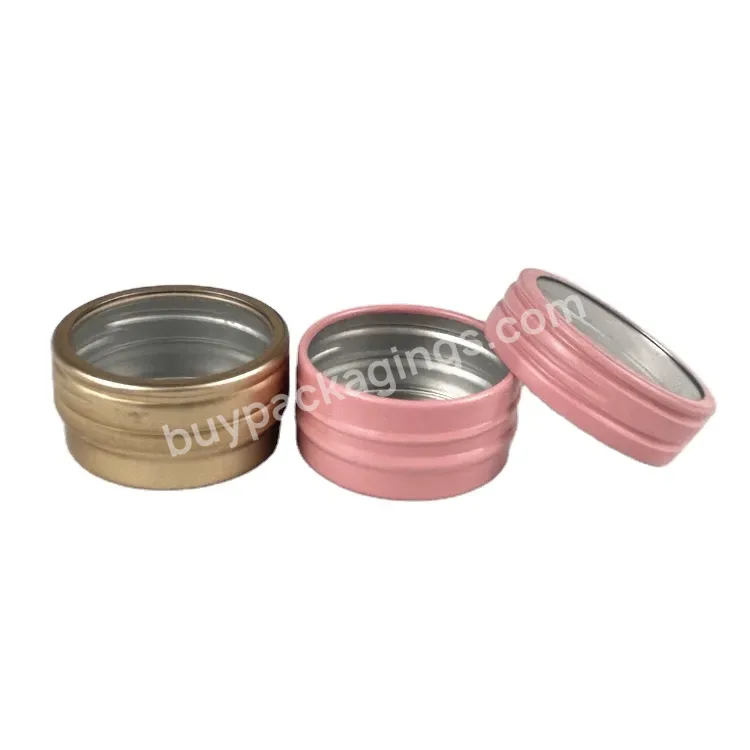 Cosmetic Pink Color Mini Aluminum Jar 5g 10g Portable Cream Container With Transparent Window Top - Buy Aluminum Jar,Cream Container,Cosmetic Wide Mouth Jar.