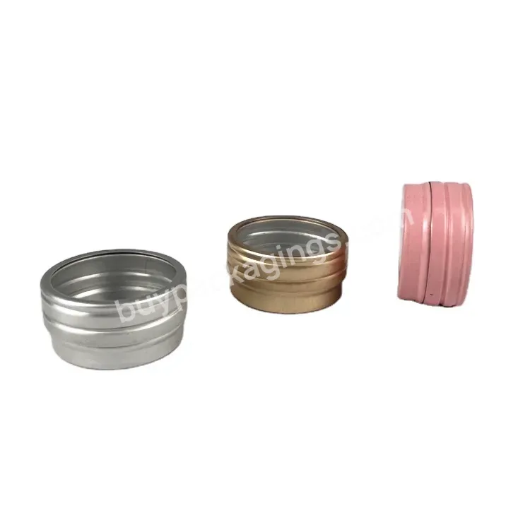Cosmetic Pink Color Mini Aluminum Jar 5g 10g Portable Cream Container With Transparent Window Top - Buy Aluminum Jar,Cream Container,Cosmetic Wide Mouth Jar.