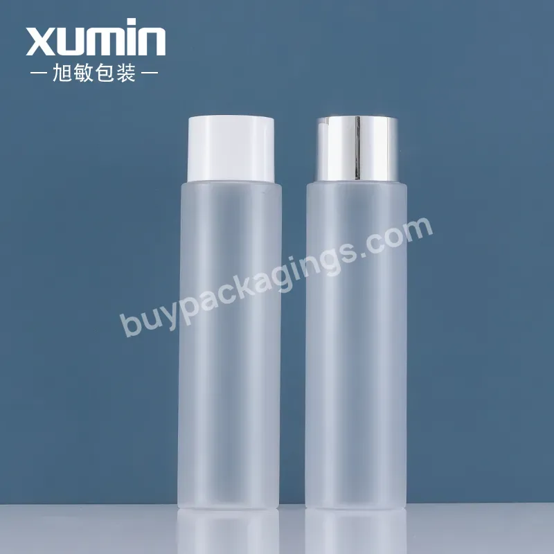 Cosmetic Toning Lotion Bottle 150ml Plastic Pet Frosted Toner Bottle White Screw Cap And Sliver Cap - Buy Frosted Pet Toner Bottle,Cosmetic Toner Bottle 150ml Plastic,Plastic Screw Cap Bottle.