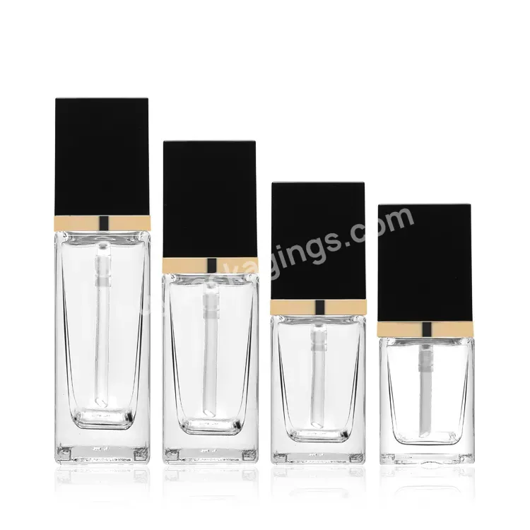 Costom Wholesale Skincare Packaging Empty Fancy Clear Glass Foundation Bottles Liquid Foundation Packaging - Buy Foundation Bottle,Glass Liquid Foundation,Foundation Packaging.