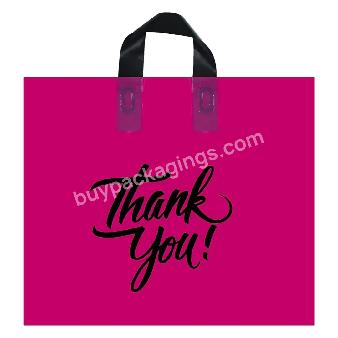 Ctcx Customthank You Pink/purple Panton Plastic Shopping Garment Packaging Bags Die Cut Shopping Handle Carry Bag