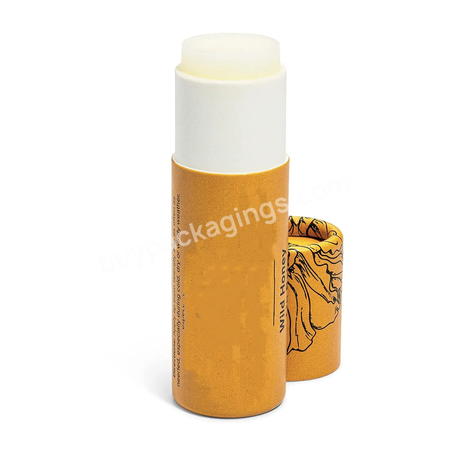 Custom 100% Eco Friendly Cardboard Lipstick Paper Cylinder Lip Balm Packaging Tube