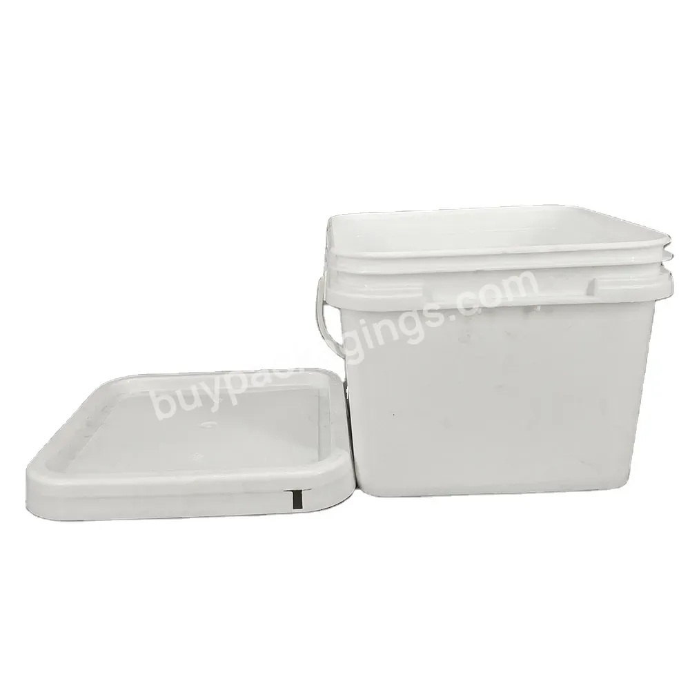 Custom 10l Square Shape Plastic Buckets Food Grade Plastic Paint Bucket With Lids And Handle
