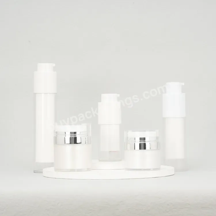 Custom 15ml 30ml 50ml Luxury Cosmetic Container Vacuum Airless Pump Bottle And Cream Jar For Set - Buy Cosmetic Airless Pump Bottle And Jar.