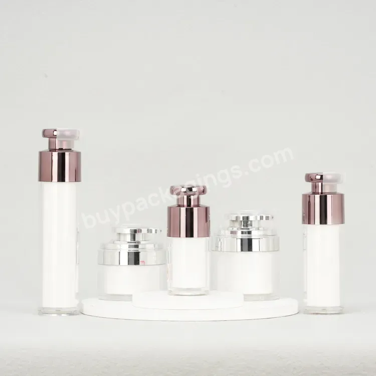 Custom 15ml 30ml 50ml Luxury Cosmetic Container Vacuum Airless Pump Bottle And Cream Jar For Set - Buy Cosmetic Airless Pump Bottle And Jar.