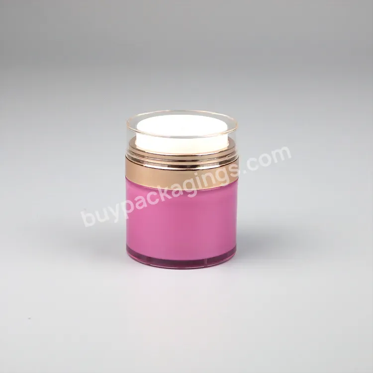 Custom 15ml 30ml 50ml Luxury Refill Pink Skincare Plastic Container Packaging Skin Care Airless Cosmetic Eye Pump Cream Jar - Buy Pink Airless Jar.