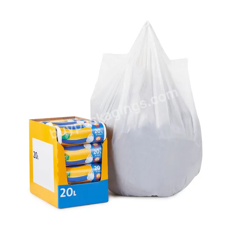 Custom 20l Rubbish Bin Plastic Bag Vest Star Bottom Sachet De Poubelle Contractor Garbage Bag - Buy Sachet De Poubelle,Rubbish Bin Plastic Bag,Garbage Bag.