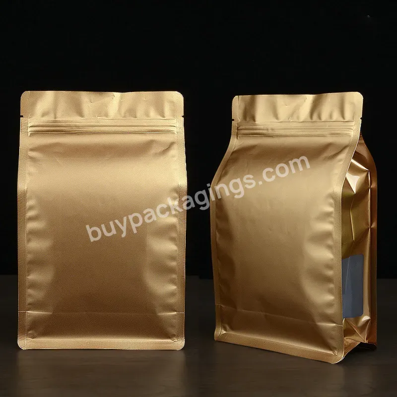 Custom 250 G 500g Edible Food Grade Stand Up Pouch With Zipper Eight Side Seal Flat Bottom Coffee Packing Bags - Buy Custom 250 G 500g Edible Bag,Food Grade Stand Up Pouch With Zipper,Eight Side Seal Flat Bottom Coffee Packing Bags.