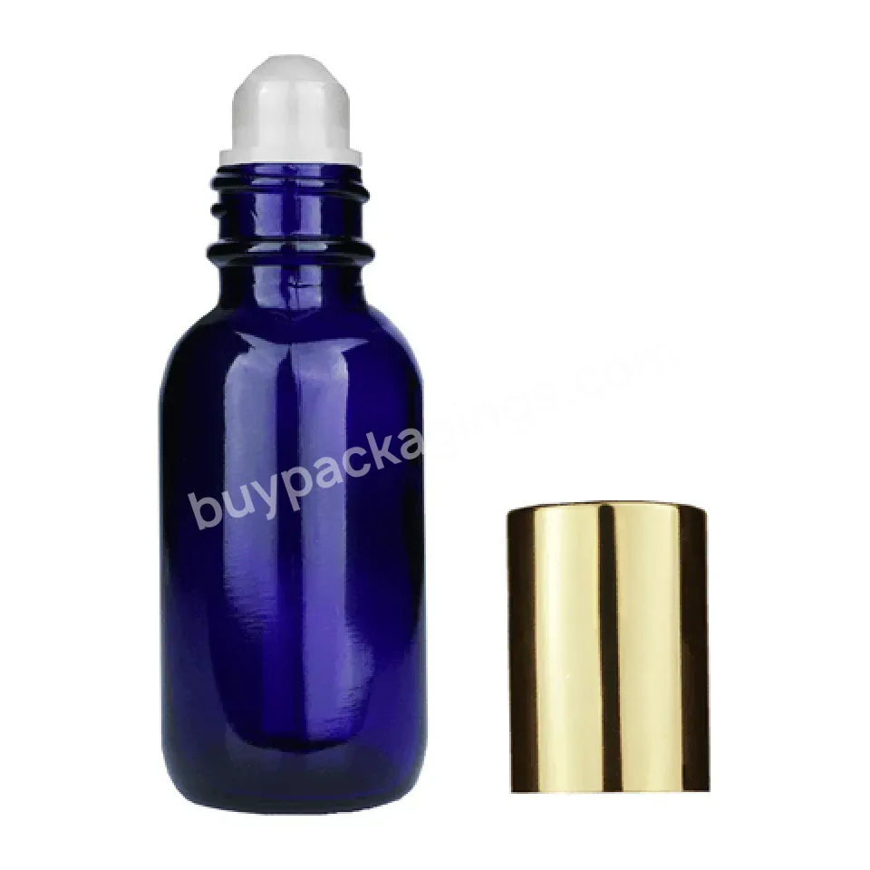 Custom 30ml 1oz Round Stainless Steel Roller Ball Eye Cream Perfume Oil Containers Blue Glass Roll On Bottle - Buy Blue Roller Ball Perfume Bottle,30ml Custom Square/round/five-pointed Star Perfume Empty Roll On Glass Bottle,30ml Perfume Roll On Bott