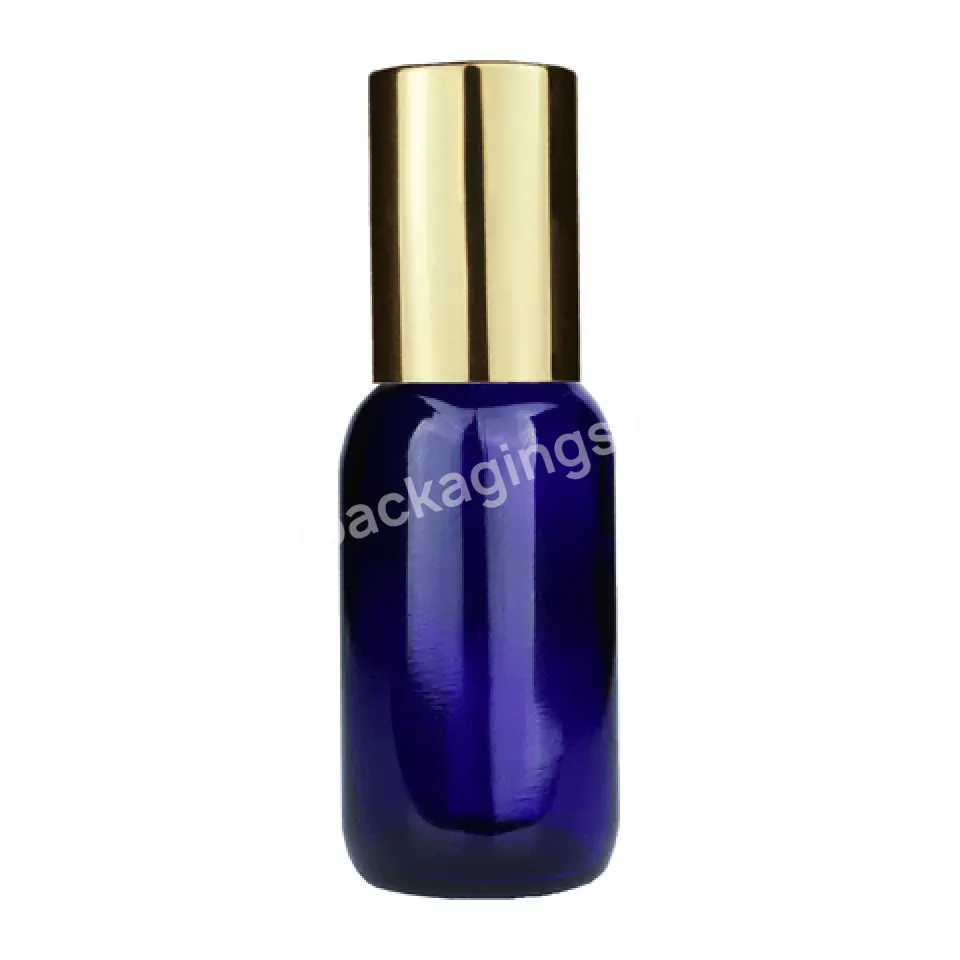 Custom 30ml 1oz Round Stainless Steel Roller Ball Eye Cream Perfume Oil Containers Blue Glass Roll On Bottle - Buy Blue Roller Ball Perfume Bottle,30ml Custom Square/round/five-pointed Star Perfume Empty Roll On Glass Bottle,30ml Perfume Roll On Bott