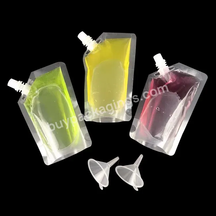 Custom 5l Transparent Liquid Packaging Vertical Fruit Juice Transparent Polyester Film Packaging Bag - Buy Food Plastic Bags,Rice Grain Storage Bag,Laminated Nozzle Packaging Bag With Handle.