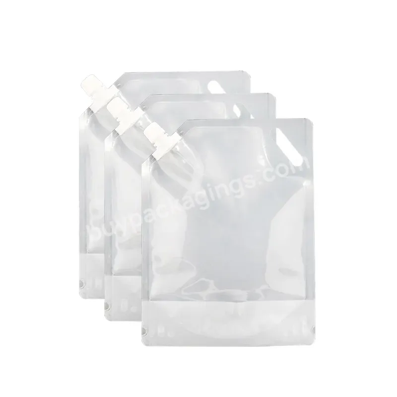 Custom 5l Transparent Liquid Packaging Vertical Fruit Juice Transparent Polyester Film Packaging Bag - Buy Food Plastic Bags,Rice Grain Storage Bag,Laminated Nozzle Packaging Bag With Handle.