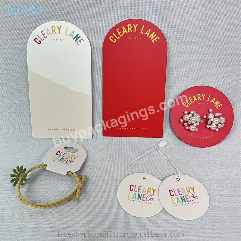 Custom Accessories Pillow Colorful Logo Printed Garment Earring Label Tags With Strings