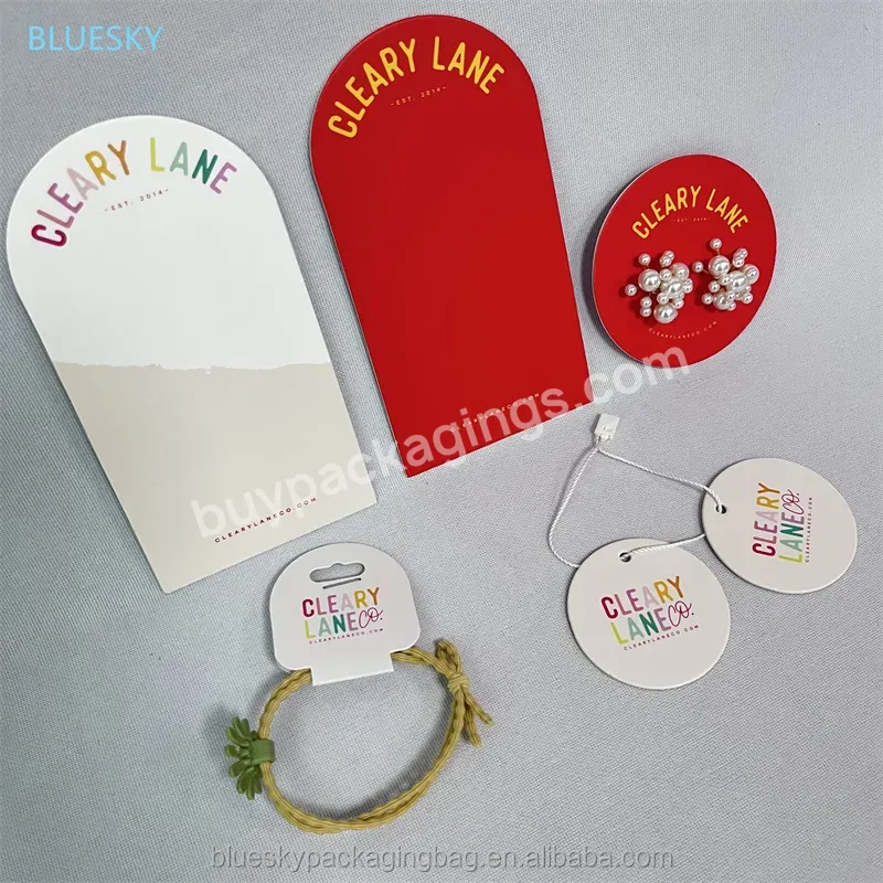 Custom Accessories Pillow Colorful Logo Printed Garment Earring Label Tags With Strings